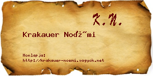 Krakauer Noémi névjegykártya